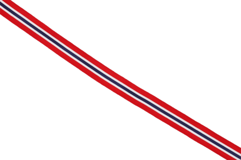 Gavebånd norgebånd rødt, hvitt og blått, tekstil