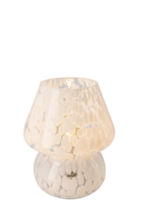 Northlight Lindy liten bordslampa i glas, 18 cm