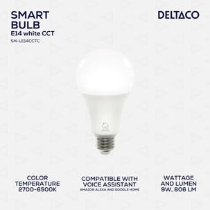 Deltaco Smart Home LED-lampa E27, 9 W, dimbar