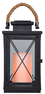 Solcellelykt med kubbelys