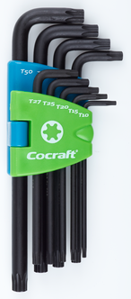 Cocraft T-nøkkelsett, 9 deler