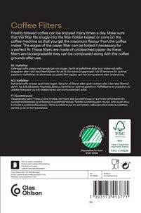 Kaffefilter 1x4 ubleket, 100-pakning