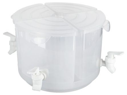 Behållare med 4 tappkranar, lock och snurrbricka, 5,5 liter