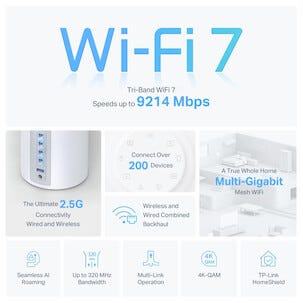 TP-Link Deco BE65 Mesh-reititin, jossa WiFi 7