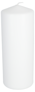 Pöytäkynttilä steariini, halkaisija 6,7 cm, valkoinen