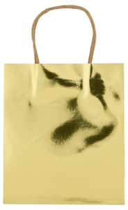 Presentpåse med handtag, guld, 3-pack