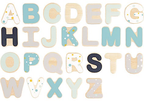 Puiset magneettikirjaimet