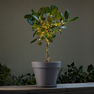 Ljusslinga solcell med timer varmvit LED, 14 m