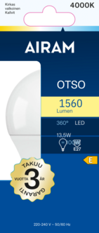Airam Otso LED-lamppu E27 13,5 W, neutraali valkoinen