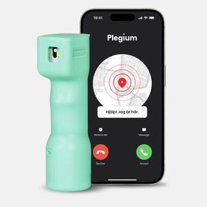 Plegium Smart försvarsspray med personlarm och app 5-i-1