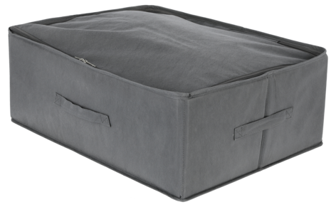 Säilytyslaukku vetoketjulla, harmaa, kokoontaitettava