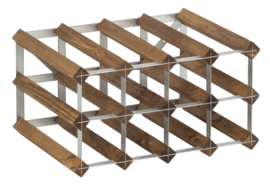 Viinipulloteline puuta ja metallia, 12 tai 30 pulloa