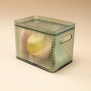 Pinottava säilytyslaatikko, kansi, läpinäkyvä vihreä