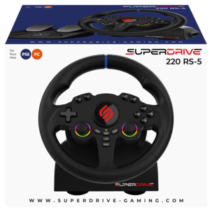 Superdrive 220 RS-5 gamingratt og pedaler, PS5 datamaskin