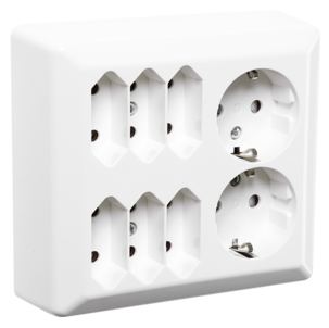 Elko RS utenpåliggende kontakt 6 + 2 porter