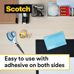 Scotch dobbeltsidig tape gjennomsiktig, 12,7 mm x 6,3 m