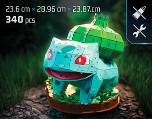 4D Build Pokémon Bulbasaur 3D-puslespill 195 biter, fra 12 år