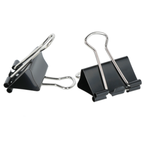 Mellanstora pappersklämmor metall svart 32 mm 24-pack