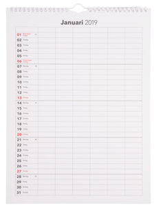 Familjekalender 2019, svenska