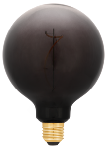 Rökfärgad globlampa dimbar LED G125 E27 Smokey, svart