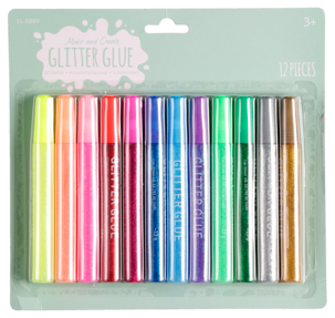 Glitterlim 12-pack, från 3 år