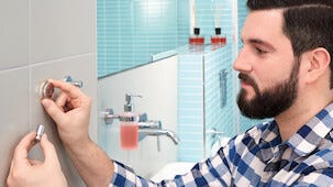 Tesa Smooz badrockskrok självhäftande, förkromad metall