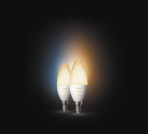 Philips Hue White Ambiance LED-pære E14 mignon 2-pakning