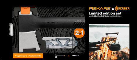 Fiskars Limited Edition Set yxa med Gerber-kniv