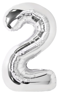 Stor sifferballong silver 82 cm, 0-9, 1-pack