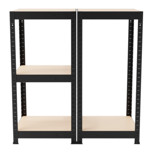 Smal oppbevaringshylle metall, svart, 40 x 40 x 180 cm