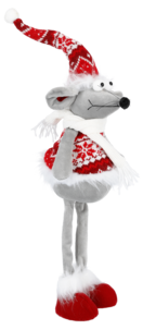 Råtta dekorationsfigur i textil 60 cm