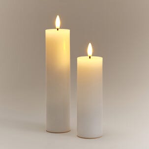 Blockljus LED Slim med timer, vit, Northlight, diameter 5 cm