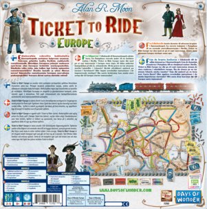 Ticket to Ride Europe Lautapeli, yli 8-vuotiaille