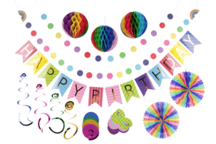 Festdekorasjoner med regnbuetema