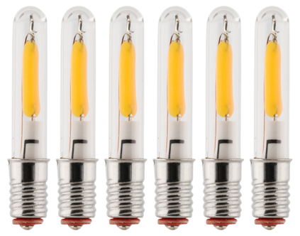 E5 LED-lampor till adventsljusstake, 12 V DC 0,2 W, 6-pack