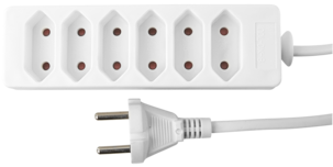 6-veis grenuttak Euro med 1,4 m kabel