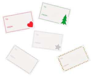 Juletiketter på rulle, 25-pack