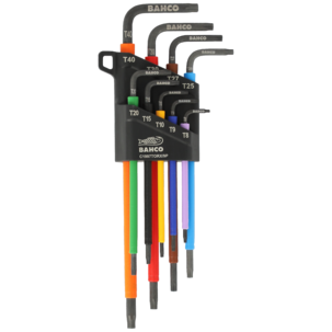 Bahco nøkkelsett Torx T8–T41, lange med fargekode, 9 deler