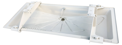 Dreneringsbrett til varmepumpe, med varmekabel