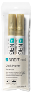 Naga merkepenn glass, speil, 4,5 mm, 2-pakning