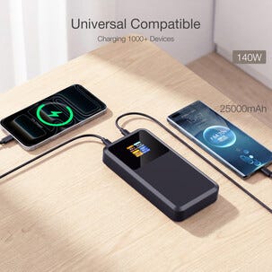 Powerbank tre porter 25 000 mAh, 140 W