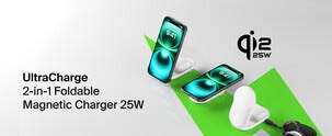 Belkin UltraCharge 2 in 1 Qi2-laddare, 25 W