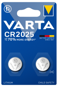 Varta litiumbatteri CR2025, 2-pakning