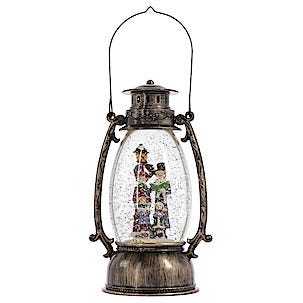 Vattenfylld lykta med LED och glittereffekt