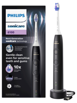 Philips Sonicare 6100 Series -sähköhammasharja, musta