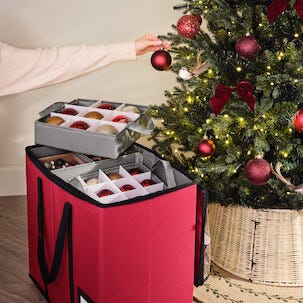 Förvaring julkulor – stor låda med lock och dragkedja