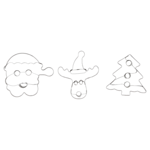 Pepparkaksformar, tomte, gran och julren, 3-pack