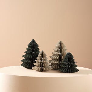Juletre i papir, brettet med magnet, 10 cm
