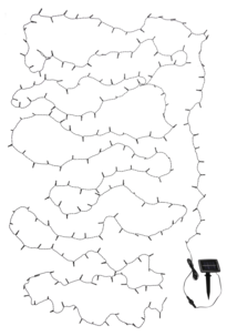 Solcelledrevet lysslynge med timer og varmhvitt LED-lys, 14 m