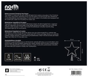 Latvatähti valolla metalli musta 20 cm Northlight